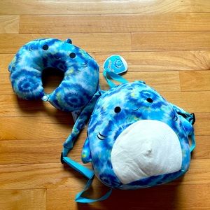 Luther Backpack and Neck Pillow Squishmallow Combo!